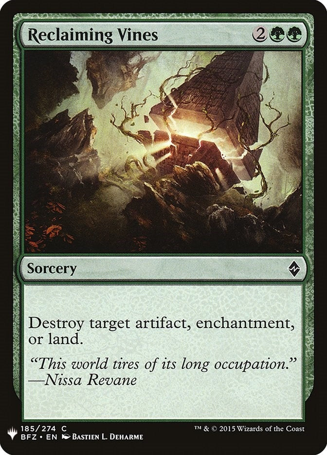 Image for Reclaiming Vines (185) (The List Reprints) - Magic: The Gathering