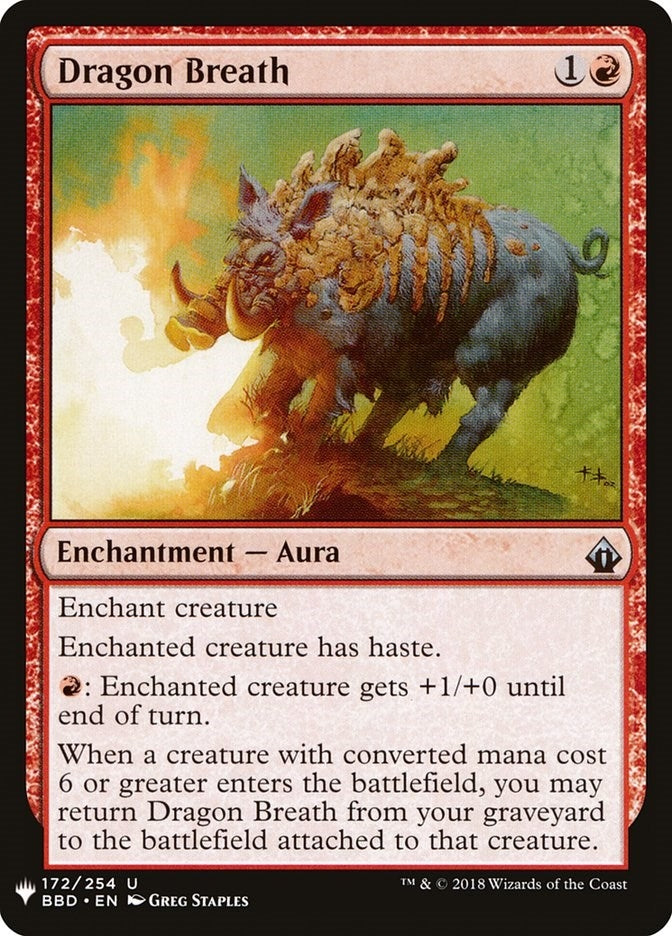 Image for Dragon Breath (172) (The List Reprints) - Magic: The Gathering