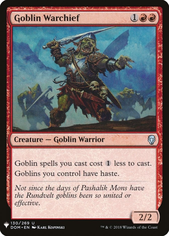 Image for Goblin Warchief (130/269) (The List Reprints) - Magic: The Gathering