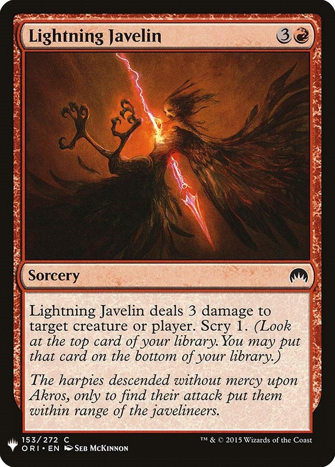 Image for Lightning Javelin (153) (The List Reprints) - Magic: The Gathering