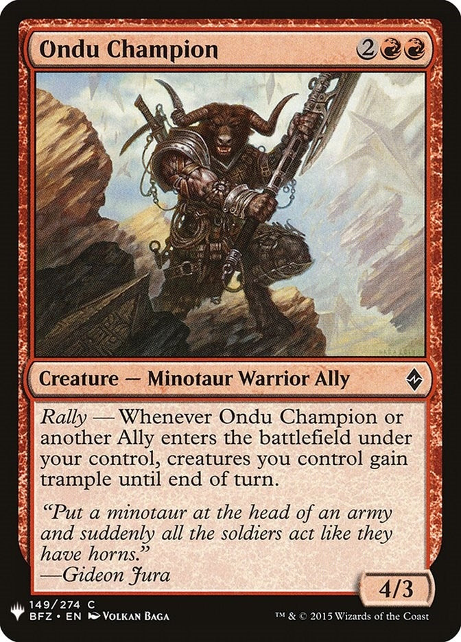 Image for Ondu Champion (149) (The List Reprints) - Magic: The Gathering