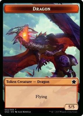 Image for Dragon // Dinosaur Double-Sided Token (2 // 3) (Magic Game Night 2019) - Magic: The Gathering