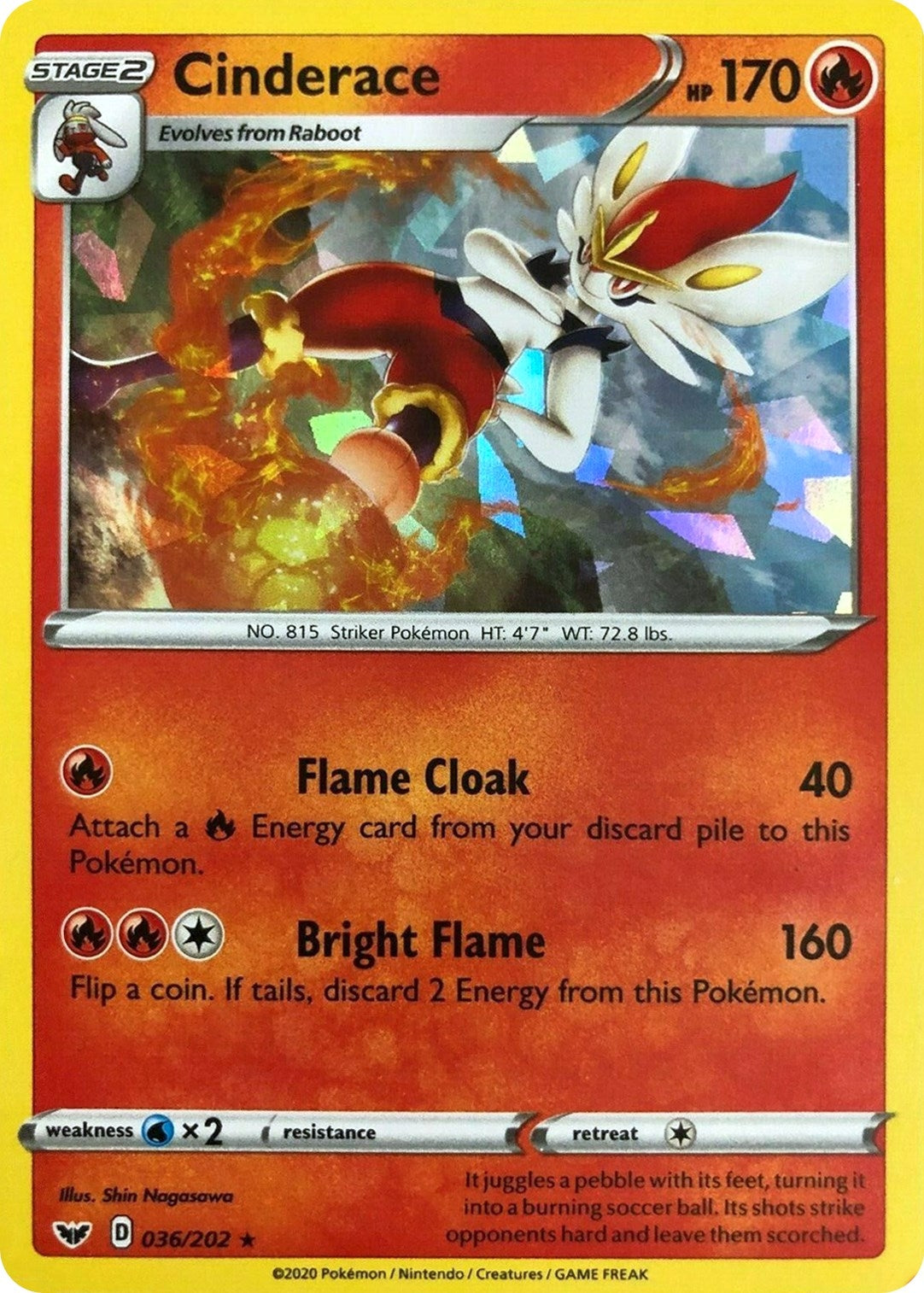Image for Cinderace - 036/202 (Cracked Ice Holo) (036/202) (Deck Exclusives) - Pokemon