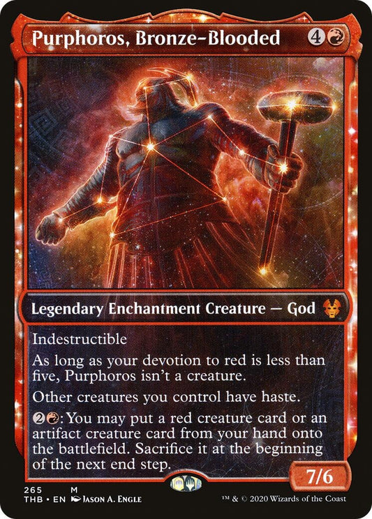 Image for Purphoros, Bronze-Blooded (Showcase) (265) (Theros Beyond Death) - Magic: The Gathering