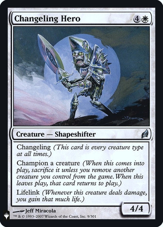 Image for Changeling Hero (9) (The List Reprints) - Magic: The Gathering
