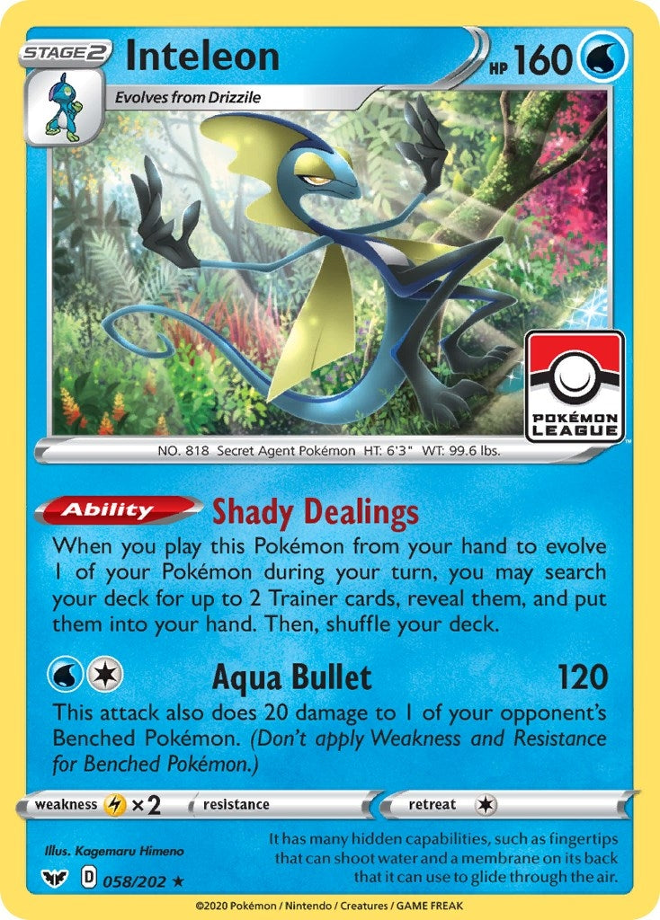 Image for Inteleon - 058/202 (Pokemon League) (058/202) (League & Championship Cards) - Pokemon
