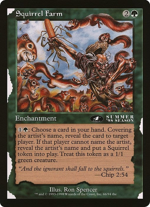 Image for Squirrel Farm (4th Place) (Arena League) (66) (Oversize Cards) - Magic: The Gathering