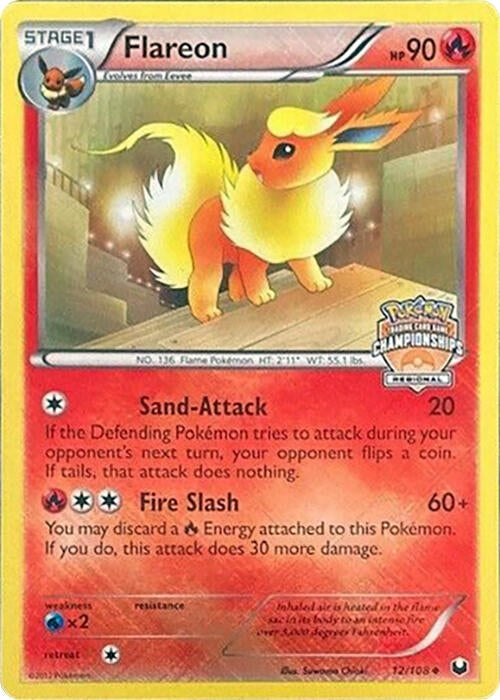 Image for Flareon - 12/108 (Regional Championships) (012/108) (League & Championship Cards) - Pokemon