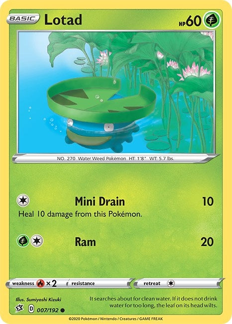 Image for Lotad (007/192) (SWSH02: Rebel Clash) - Pokemon