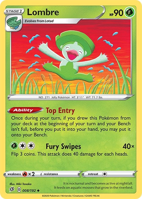 Image for Lombre (008/192) (SWSH02: Rebel Clash) - Pokemon