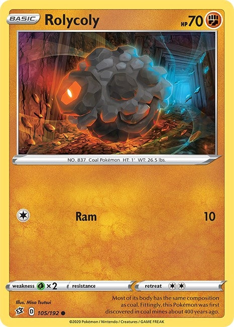 Image for Rolycoly (105/192) (SWSH02: Rebel Clash) - Pokemon