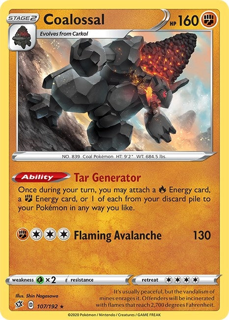 Image for Coalossal (107/192) (SWSH02: Rebel Clash) - Pokemon
