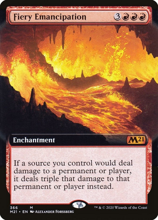 Image for Fiery Emancipation (Extended Art) (366) (Core Set 2021) - Magic: The Gathering