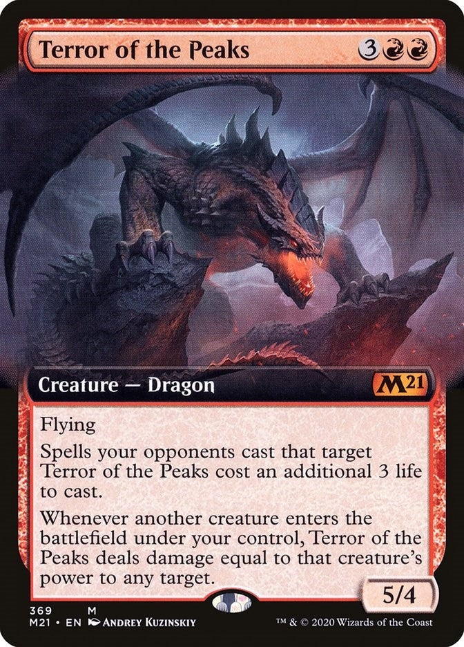Image for Terror of the Peaks (Extended Art) (369) (Core Set 2021) - Magic: The Gathering