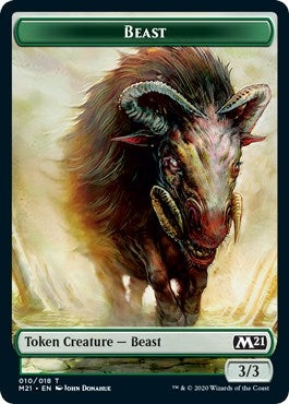 Image for Beast // Cat (011) Double-Sided Token (10 // 11) (Core Set 2021) - Magic: The Gathering