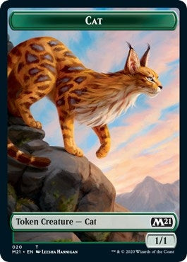 Image for Cat (020) // Zombie Double-Sided Token (20 // 7) (Core Set 2021) - Magic: The Gathering