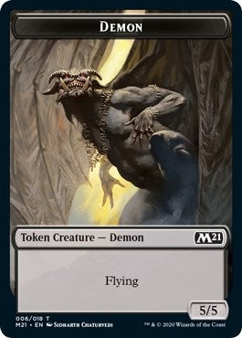 Image for Demon // Dog Double-Sided Token (6 // 19) (Core Set 2021) - Magic: The Gathering