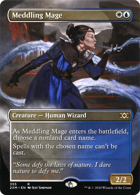 Image for Meddling Mage (Borderless) (355) (Double Masters) - Magic: The Gathering