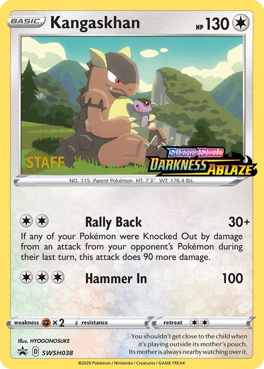 Image for Kangaskhan - SWSH038 (Prerelease) [Staff] (SWSH038) (SWSH: Sword & Shield Promo Cards) - Pokemon