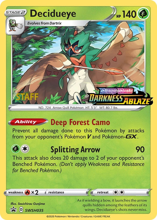 Image for Decidueye - SWSH035 (Prerelease) [Staff] (SWSH035) (SWSH: Sword & Shield Promo Cards) - Pokemon