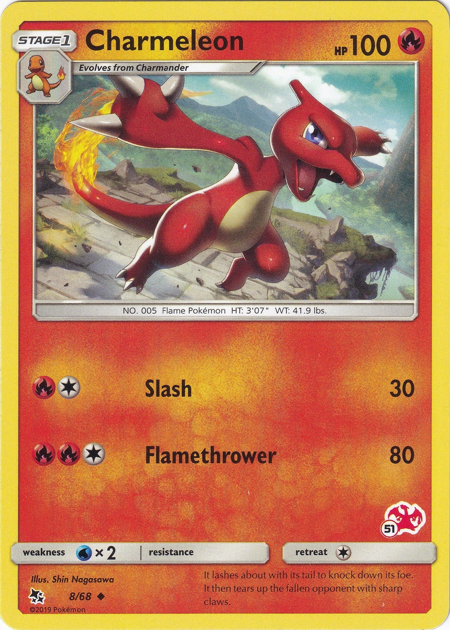 Image for Charmeleon - 8/68 (#51 Charizard Stamped) (008/068) (Battle Academy) - Pokemon