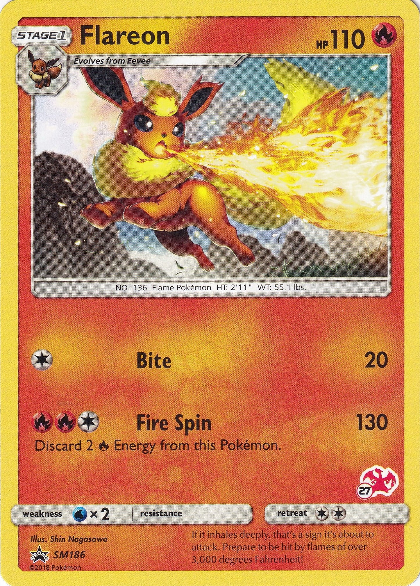 Image for Flareon - SM186 (#27 Charizard Stamped) (SM186) (Battle Academy) - Pokemon