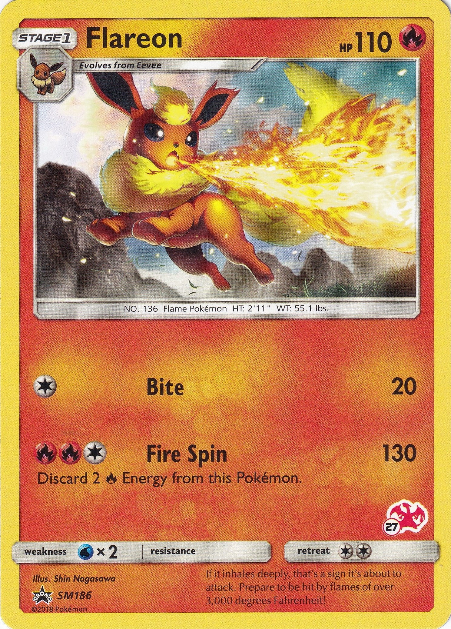 Image for Flareon - SM186 (#27 Charizard Stamped) (SM186) (Battle Academy) - Pokemon