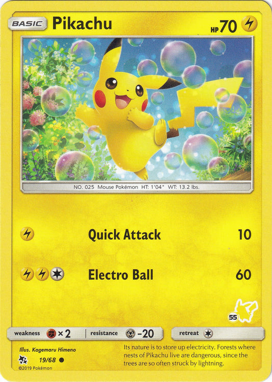 Image for Pikachu - 19/68 (#55 Pikachu Stamped) (019/068) (Battle Academy) - Pokemon