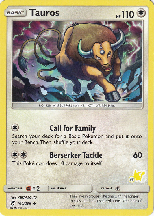 Image for Tauros - 164/236 (#37 Pikachu Stamped) (164/236) (Battle Academy) - Pokemon