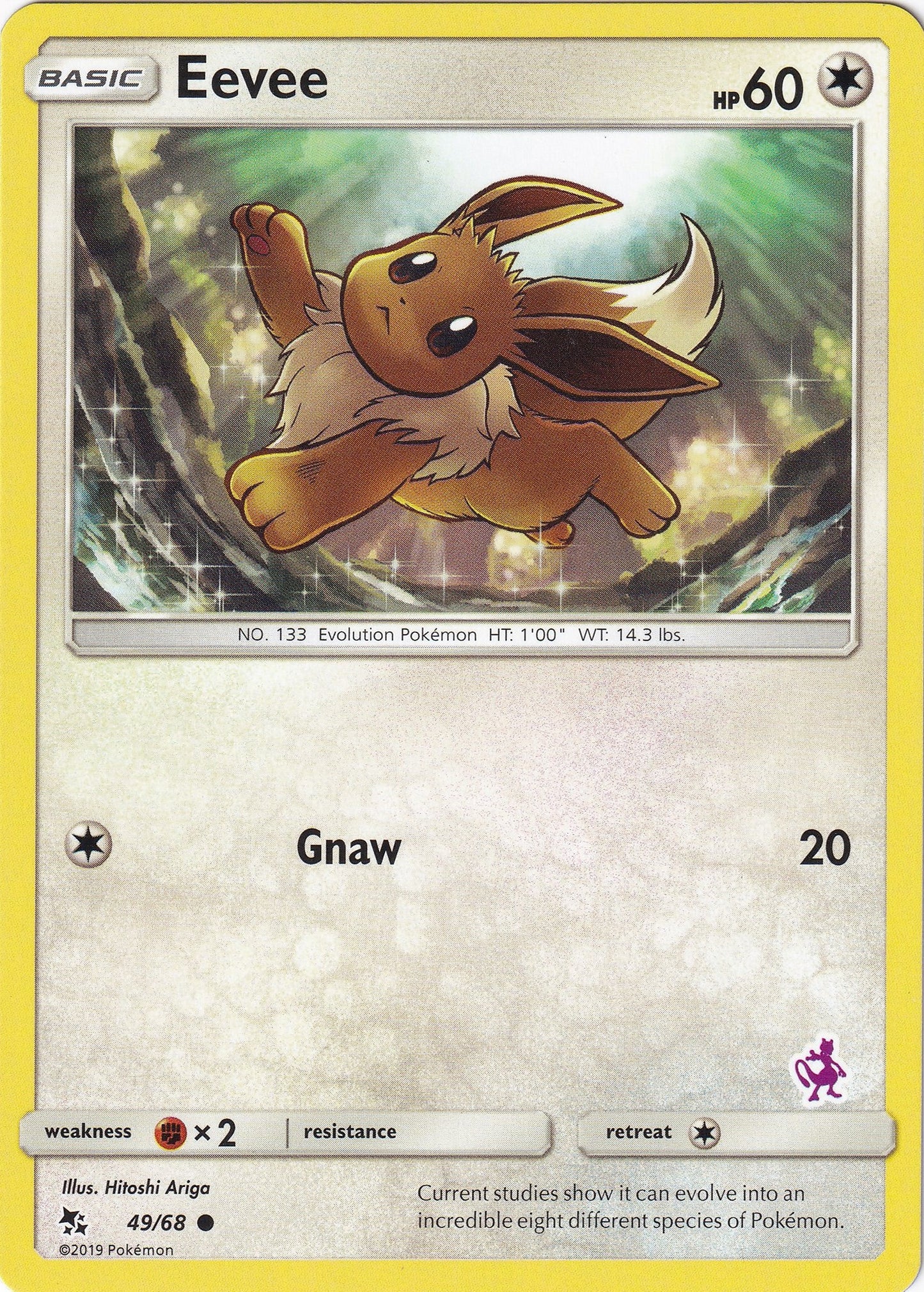 Image for Eevee - 49/68 (Mewtwo Stamped) (049/068) (Battle Academy) - Pokemon