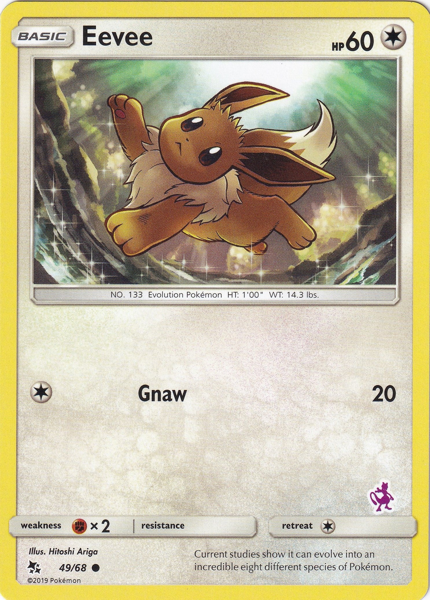 Image for Eevee - 49/68 (Mewtwo Stamped) (049/068) (Battle Academy) - Pokemon
