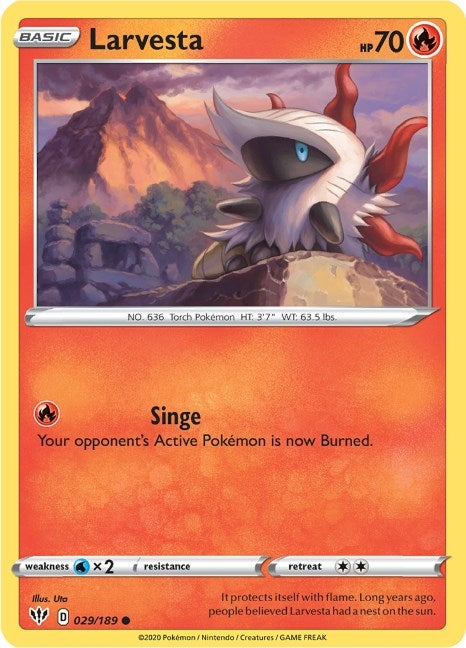 Image for Larvesta (029/189) (SWSH03: Darkness Ablaze) - Pokemon