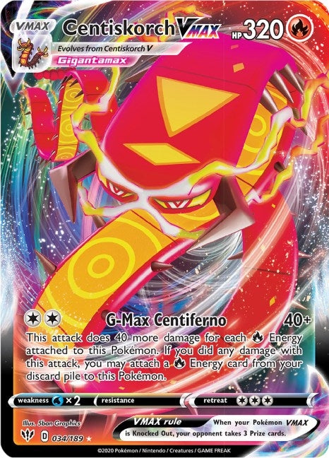 Image for Centiskorch VMAX (034/189) (SWSH03: Darkness Ablaze) - Pokemon