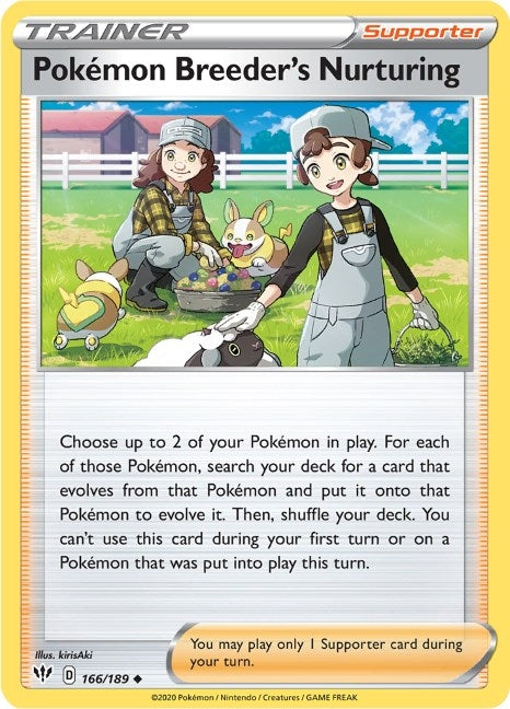 Pokemon Breeder's Nurturing (166/189) (SWSH03: Darkness Ablaze)
