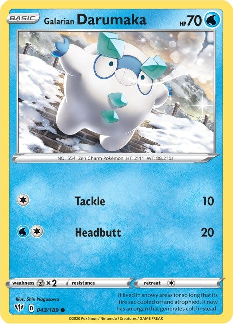 Image for Galarian Darumaka (043/189) (SWSH03: Darkness Ablaze) - Pokemon