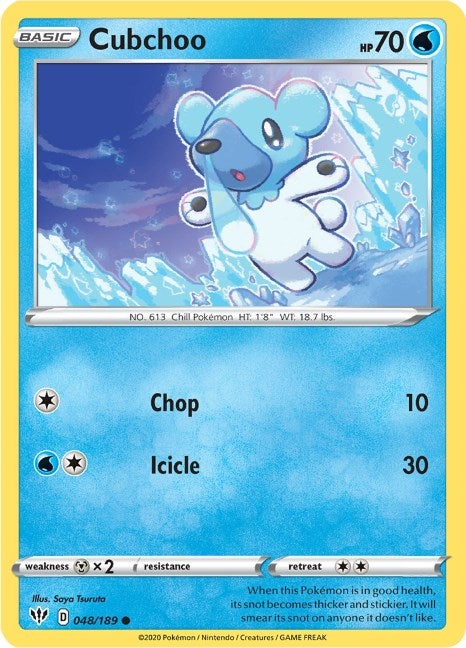 Image for Cubchoo (048/189) (SWSH03: Darkness Ablaze) - Pokemon