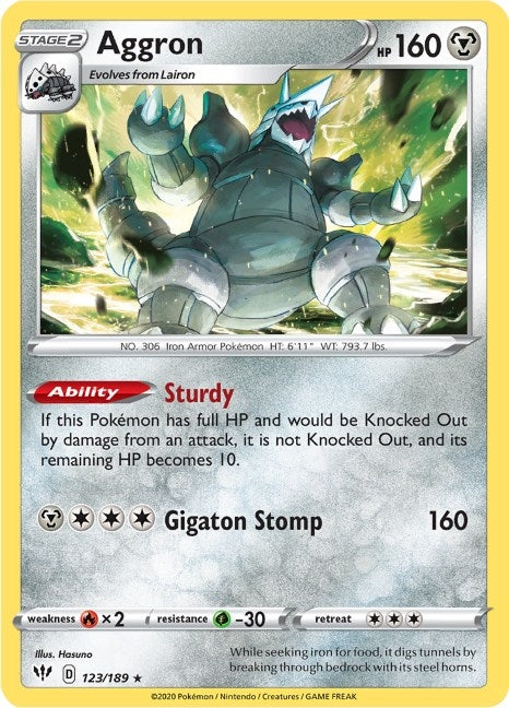 Image for Aggron (123/189) (SWSH03: Darkness Ablaze) - Pokemon