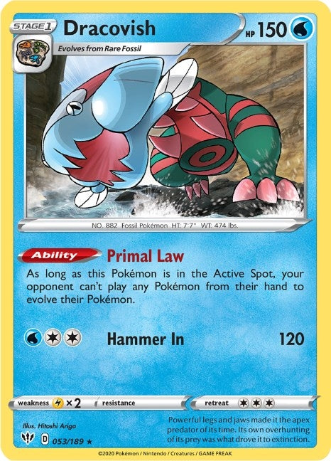 Image for Dracovish (053/189) (SWSH03: Darkness Ablaze) - Pokemon