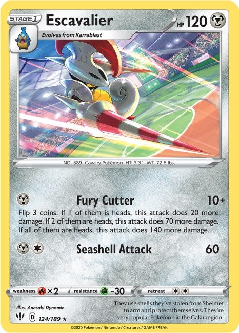 Image for Escavalier (124/189) (SWSH03: Darkness Ablaze) - Pokemon