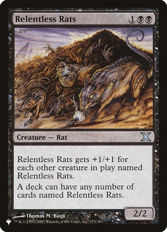 Image for Relentless Rats (173/383) (The List Reprints) - Magic: The Gathering