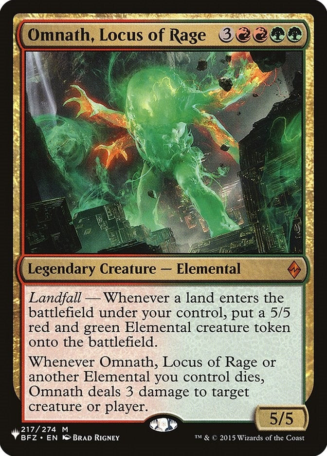 Image for Omnath, Locus of Rage (217/274) (The List Reprints) - Magic: The Gathering