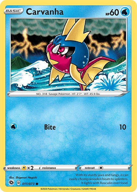 Image for Carvanha (11/73) (Champion's Path) - Pokemon