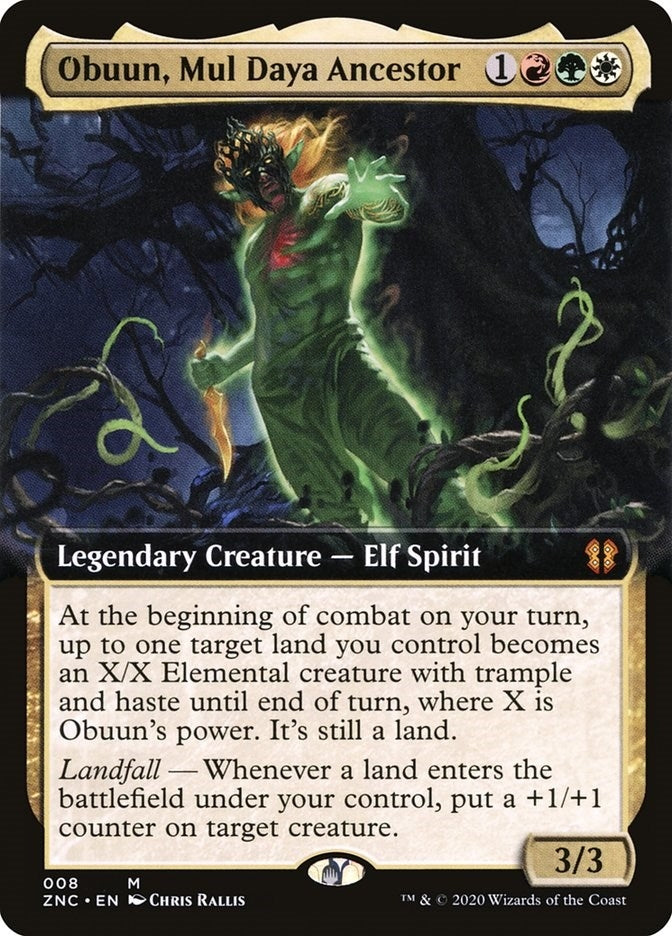 Image for Obuun, Mul Daya Ancestor (Extended Art) (8) (Commander: Zendikar Rising) - Magic: The Gathering