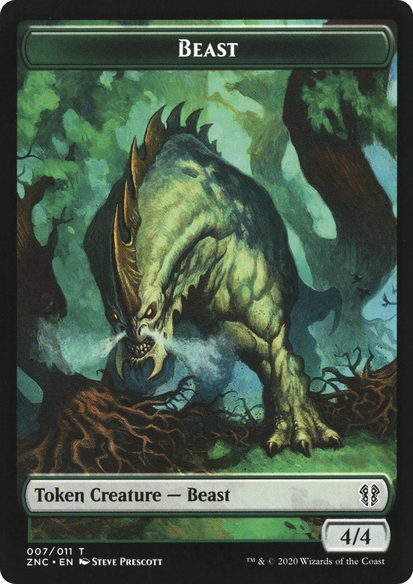 Image for Beast // Saproling Double-Sided Token (7 // 9) (Commander: Zendikar Rising) - Magic: The Gathering