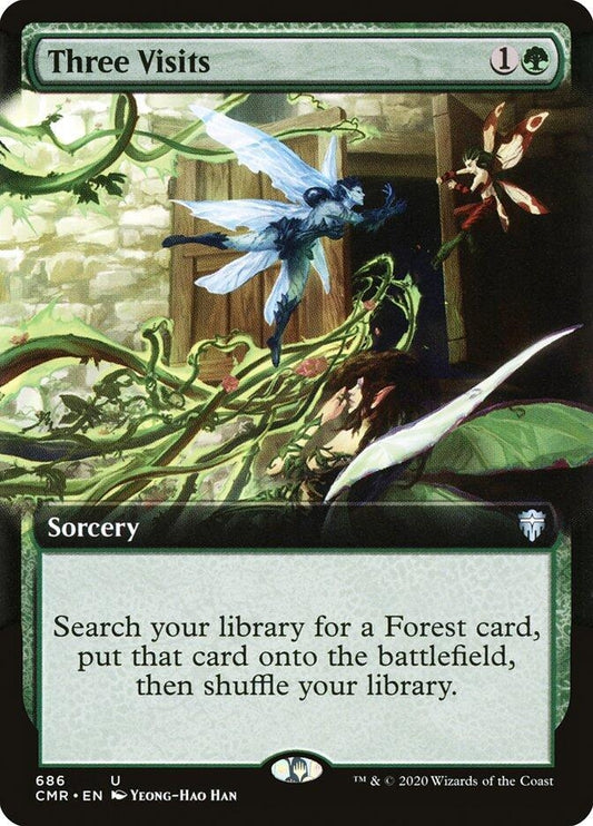 Image for Three Visits (Extended Art) (686) (Commander Legends) - Magic: The Gathering