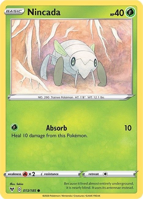 Image for Nincada (013/185) (SWSH04: Vivid Voltage) - Pokemon