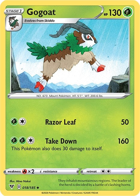 Image for Gogoat (018/185) (SWSH04: Vivid Voltage) - Pokemon
