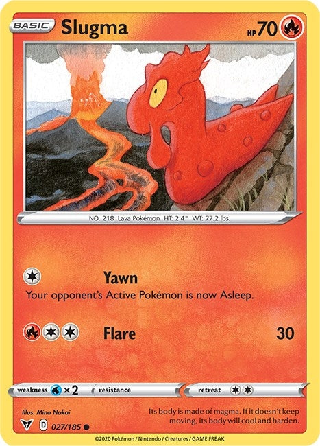 Image for Slugma (027/185) (SWSH04: Vivid Voltage) - Pokemon