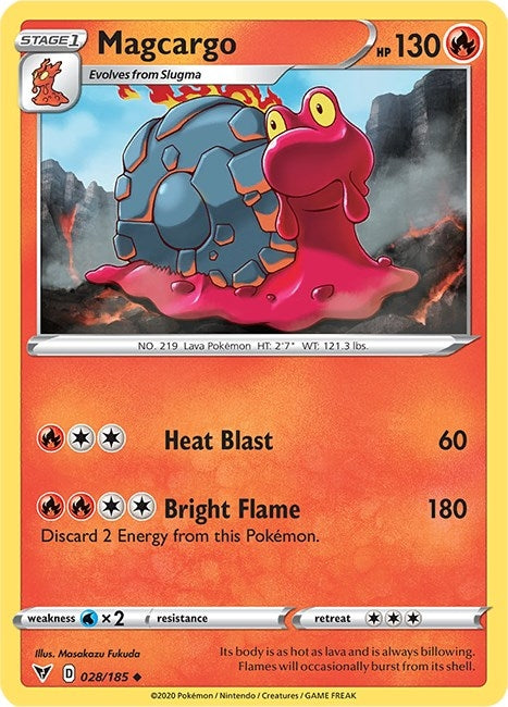 Image for Magcargo (028/185) (SWSH04: Vivid Voltage) - Pokemon