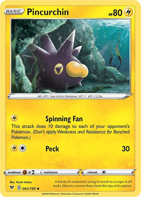 Image for Pincurchin (062/185) (SWSH04: Vivid Voltage) - Pokemon